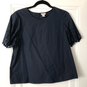 Navy blue short sleeve top